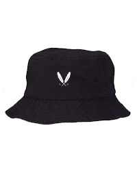Black White Feather Logo Bucket Hat