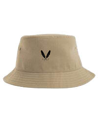Khaki Black Feather Logo Bucket Hat