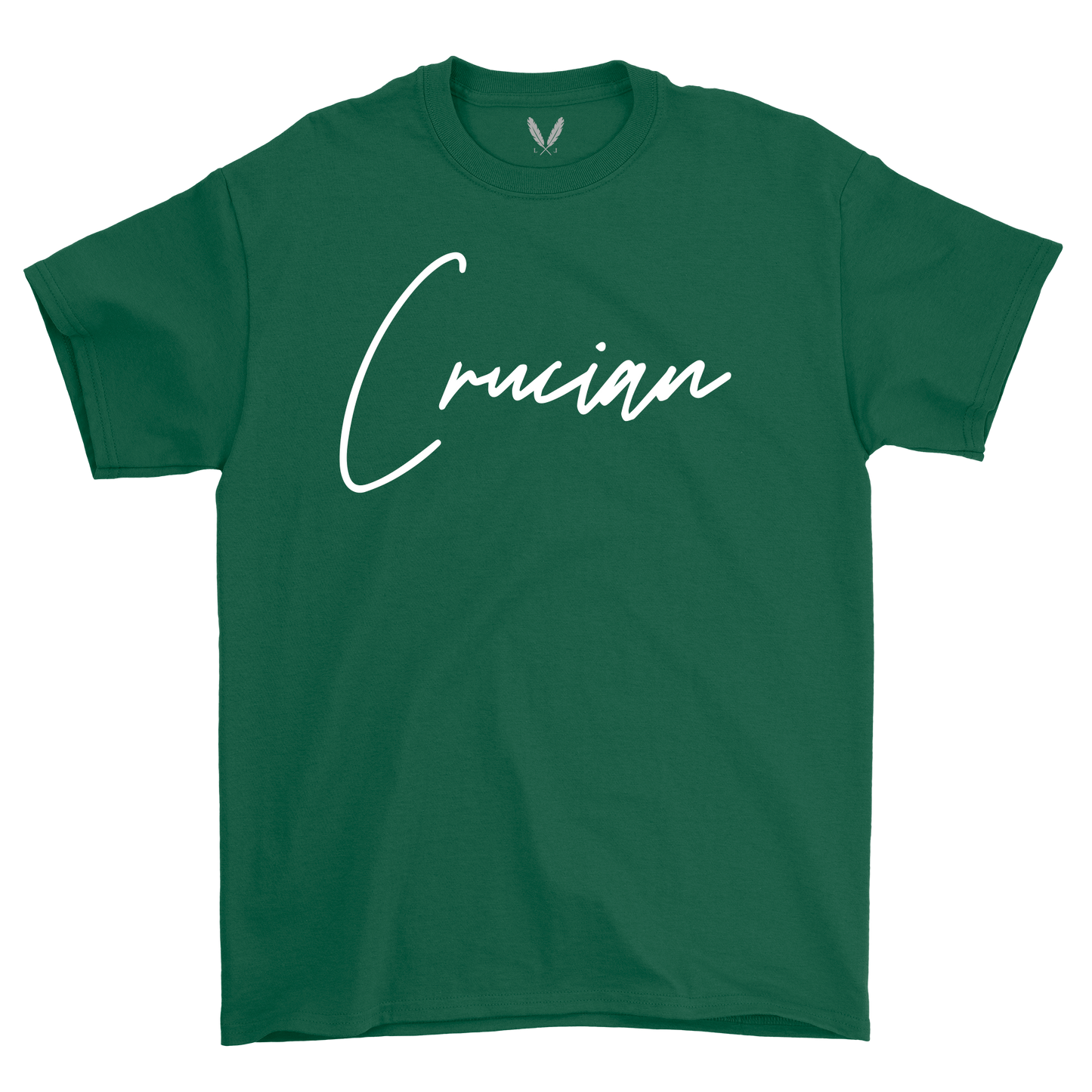 Crucian Script Logo - Forest Green and White